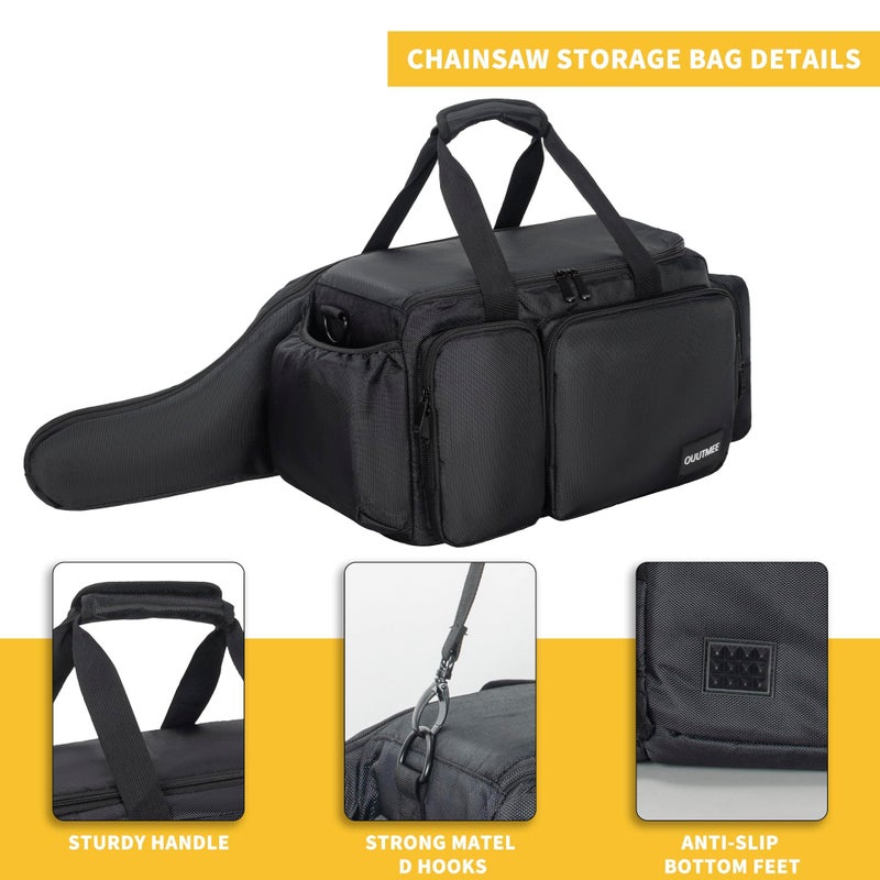 OUUTMEE Chainsaw Carrying Case, Waterproof Foldable Chainsaw Storage Bag Compatible with EGO, Dewalt, Greenworks 10 & 12 Inch Cordless Power Chainsaw & Accessories - Image 4
