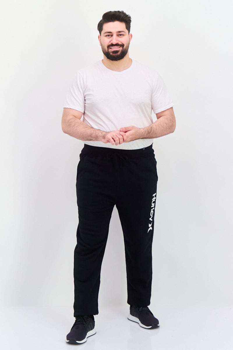 Hurley Men Sportswear Fit Brand Logo Outdoor Sweatpants, Black - Image 4
