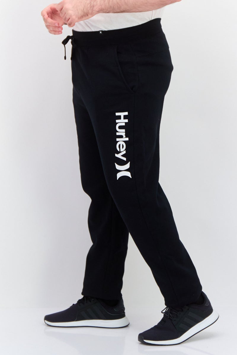 Hurley Men Sportswear Fit Brand Logo Outdoor Sweatpants, Black - Image 2
