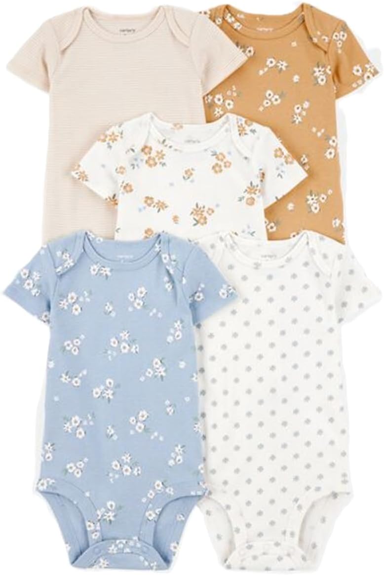Carter's Baby Girls' 5 Pack Bodysuits (Baby), Kitty Love - Image 1