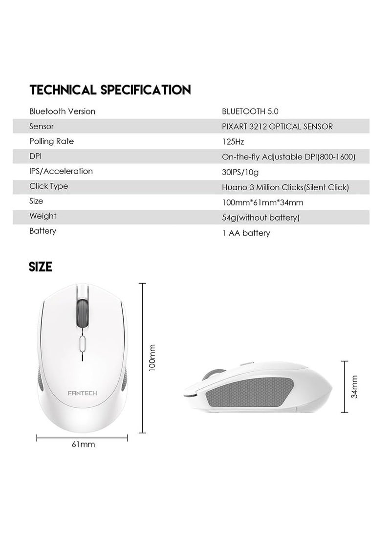 FANTECH fantech W190 Silent Switch Office Mouse - Black  - Image 4