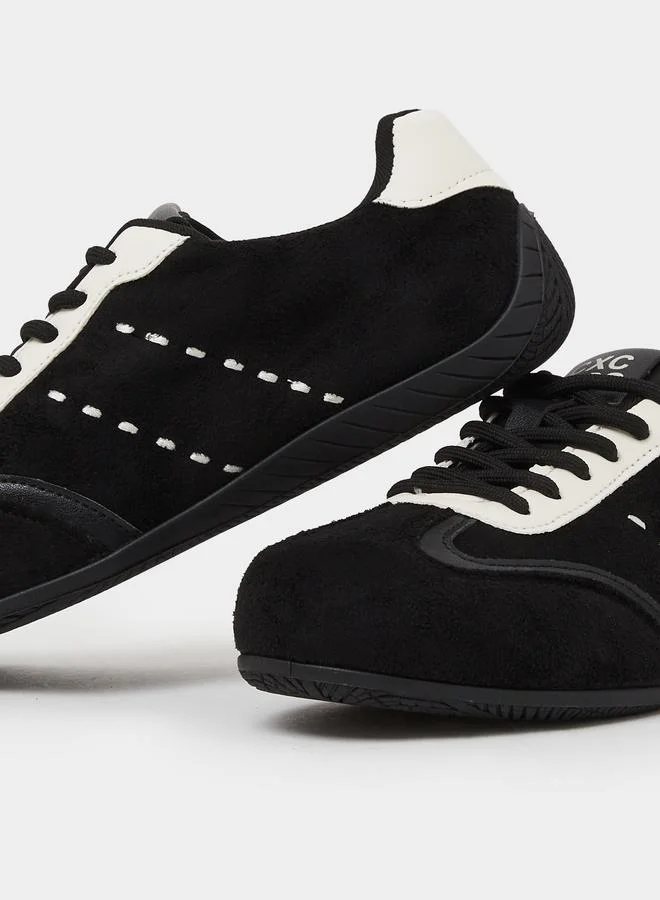 Styli Contrast Trim Lace-Up Sneakers