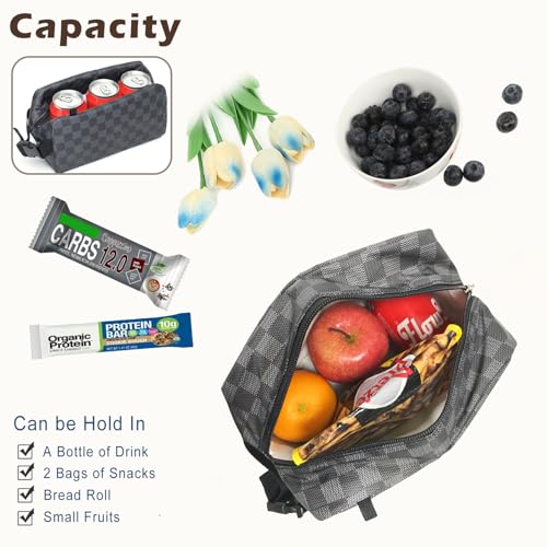 FlowFly Small Insulated Lunch box Portable Soft Bag Mini Cooler Thermal Meal Tote Kit with Buckle for Work, BlackWithBuckle - Image 5