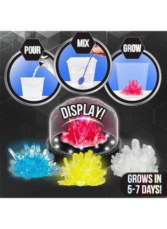 Be Amazing! Toys Light up Crystal Growing Kit by Be Amazing Toys - Grow 4 Large Crystals with Light up Display Dome - DIY Educational Science Toys - Cool STEM Gift for Boys & Girls 10+  - Image 3