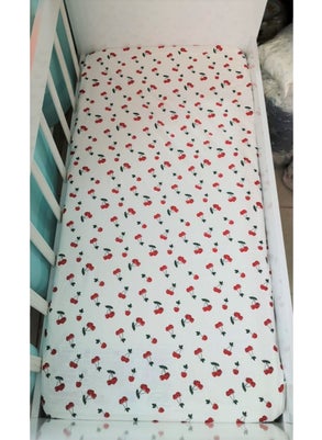 Bebek Özel Baby Special 100% Cotton Baby and Kids Elastic Sheet Cherry 70 x 140 cm  - Image 2