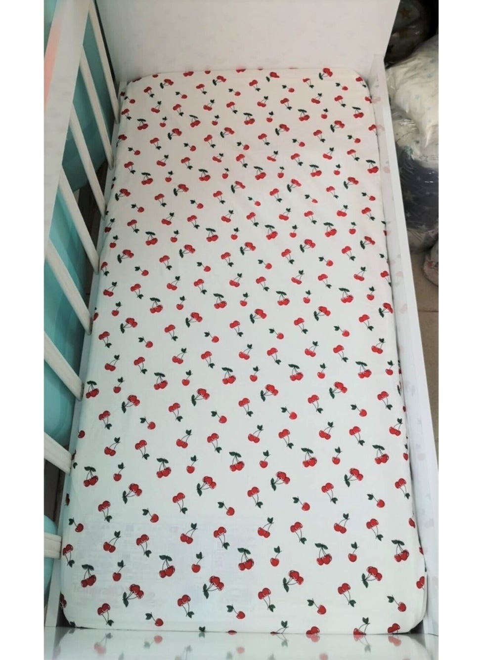 Bebek Özel Baby Special 100% Cotton Baby and Kids Elastic Sheet Cherry 70 x 140 cm  - Image 2
