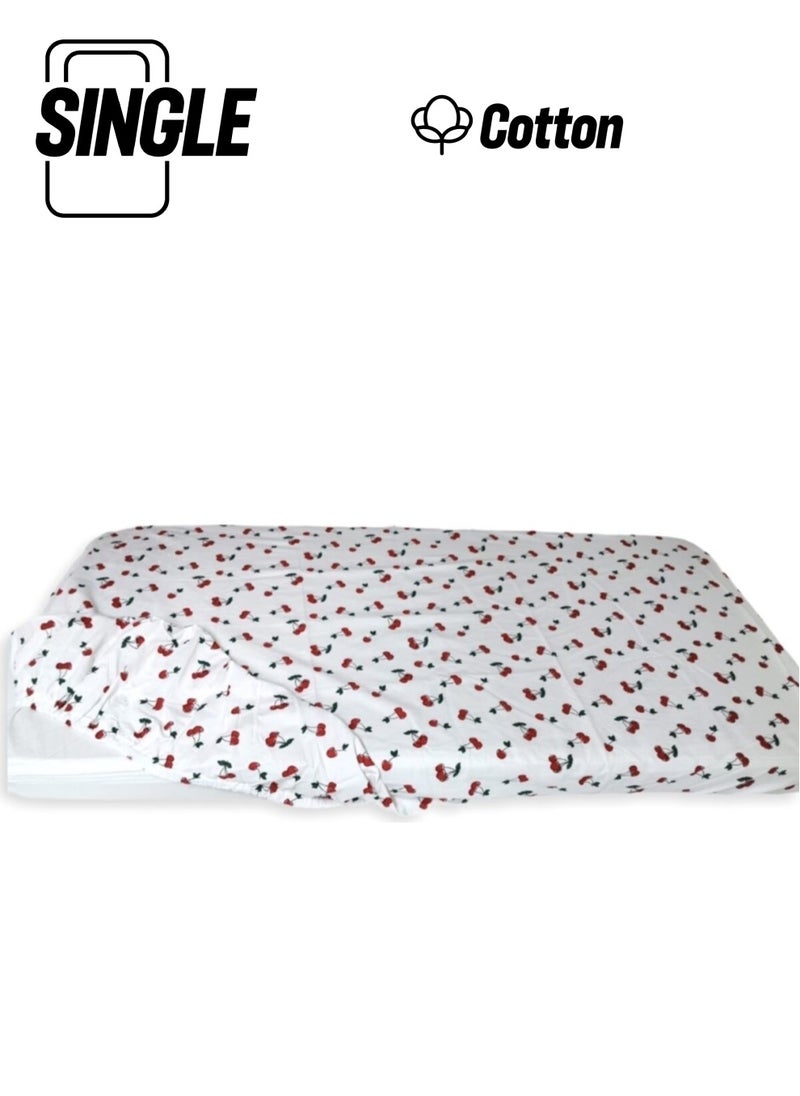 Bebek Özel Baby Special 100% Cotton Baby and Kids Elastic Sheet Cherry 70 x 140 cm  - Image 1