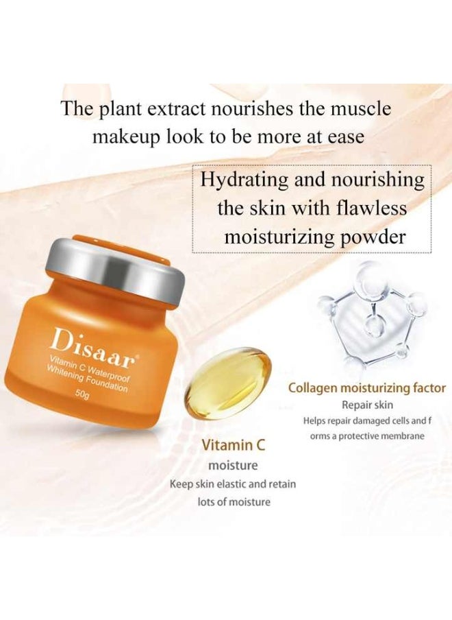 Disaar Vitamin C Waterproof Whitening Foundation Orange – 50gm  - Image 5