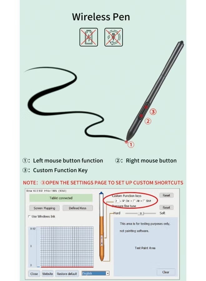 1060PLUS Graphic Tablet - Handwriting and Drawing Tablet, USB-A, 10x6 Inch, 8192 Levels Pressure Sensitivity - Image 5