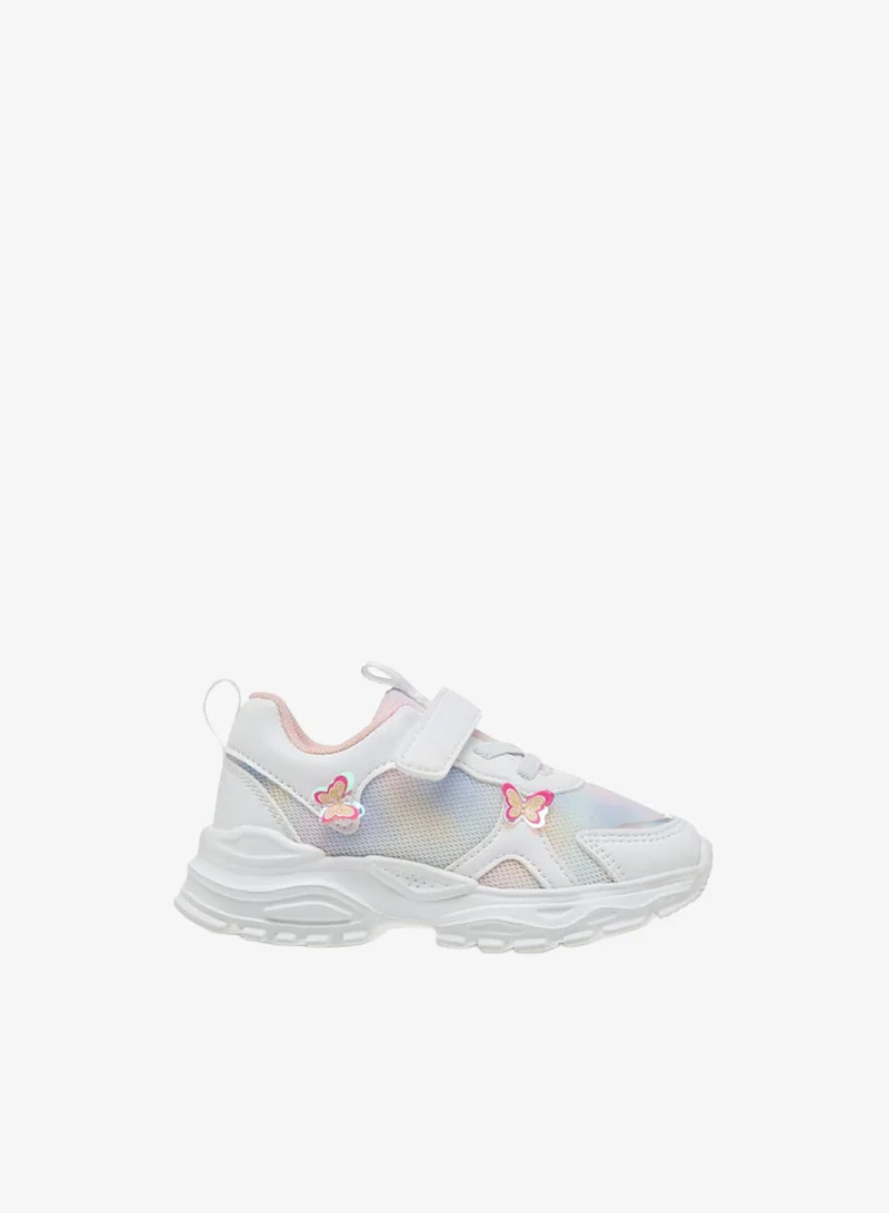 Girls Ombre Print Sneakers With Hook And Loop Closure