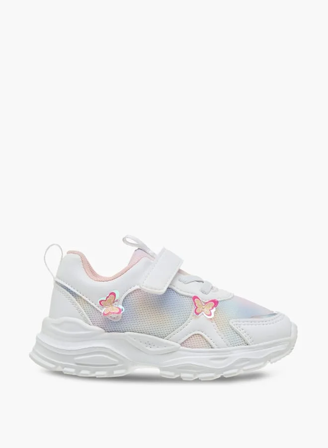 Flora Bella By Shoexpress Girls Ombre Print Sneakers With Hook And Loop Closure