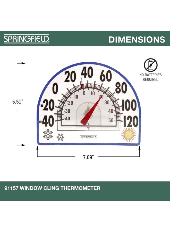 Springfield Static Cling Indoor Outdoor Thermometer, Temperature Gauge for Patio, Pool, and Sauna, 8-Inch, White/Blue - Image 3