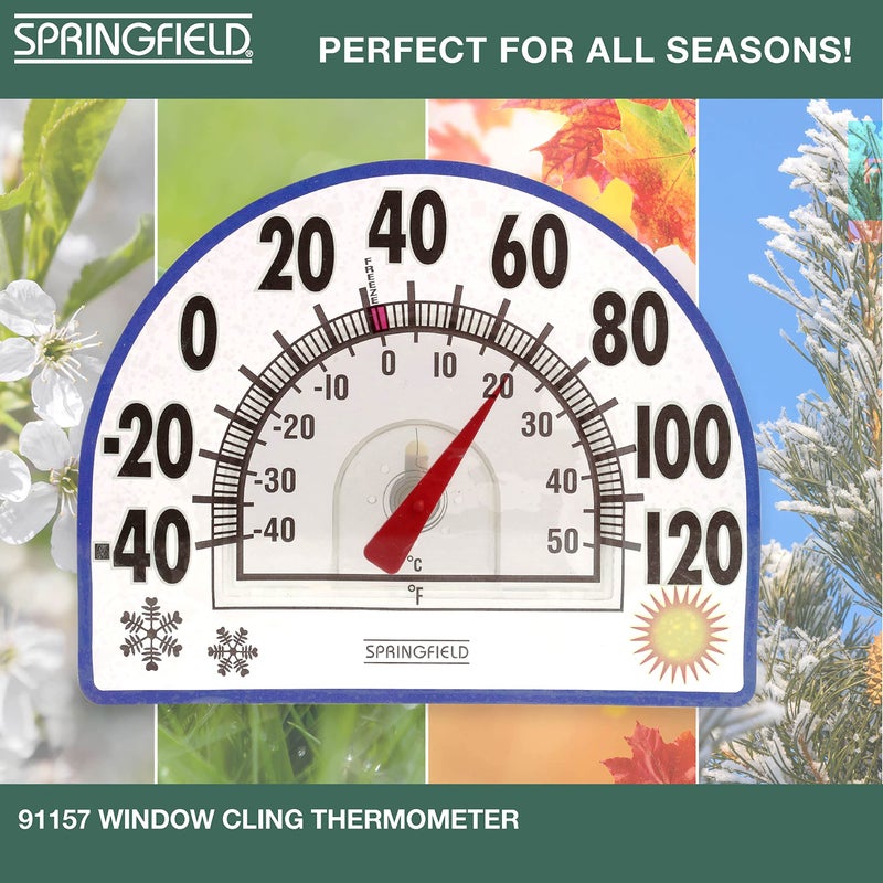 Springfield Static Cling Indoor Outdoor Thermometer, Temperature Gauge for Patio, Pool, and Sauna, 8-Inch, White/Blue - Image 4