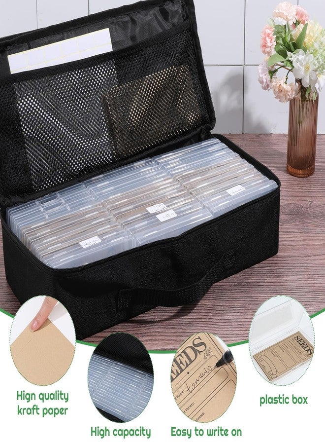 XLSXEXCL 27 Slots Seed Storage Organizer Box, Garden Seed Packet Organize with 90 Pcs Seed Envelopes & Label Stickers, Gardening Seed Keeper Set for Flower Vegetable Plants Garden - Image 5