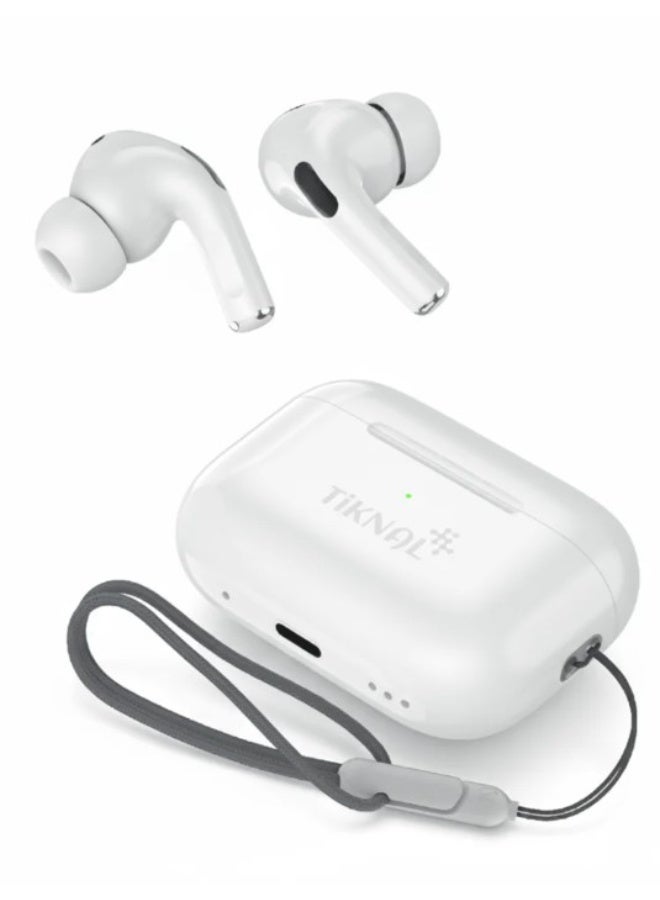 Tiknal wireless earbuds with a smart design and powerful sound with a charging case and external earbuds. - Image 1
