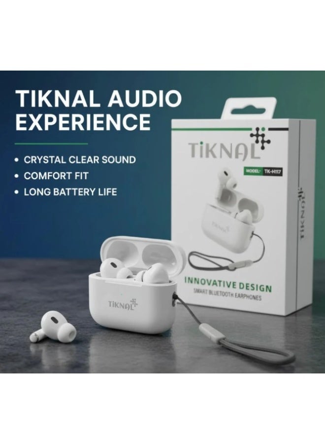 Tiknal wireless earbuds with a smart design and powerful sound with a charging case and external earbuds. - Image 4
