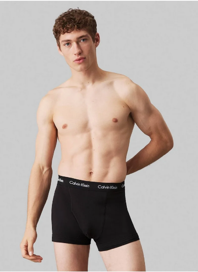 CALVIN KLEIN Men's  3 Pack Trunks , Black - Cotton