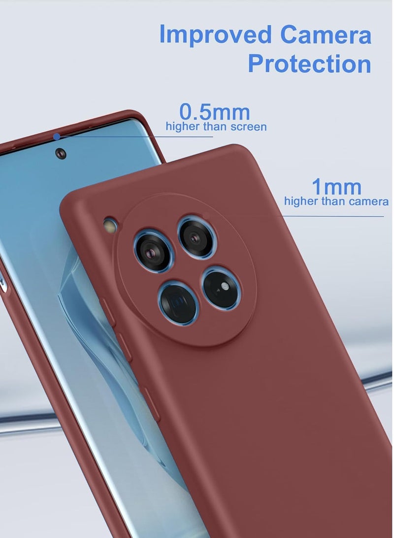 Wtech Soft Liquid Silicone Case Cover For Oneplus 12 5G 2023 Maroon - Image 2