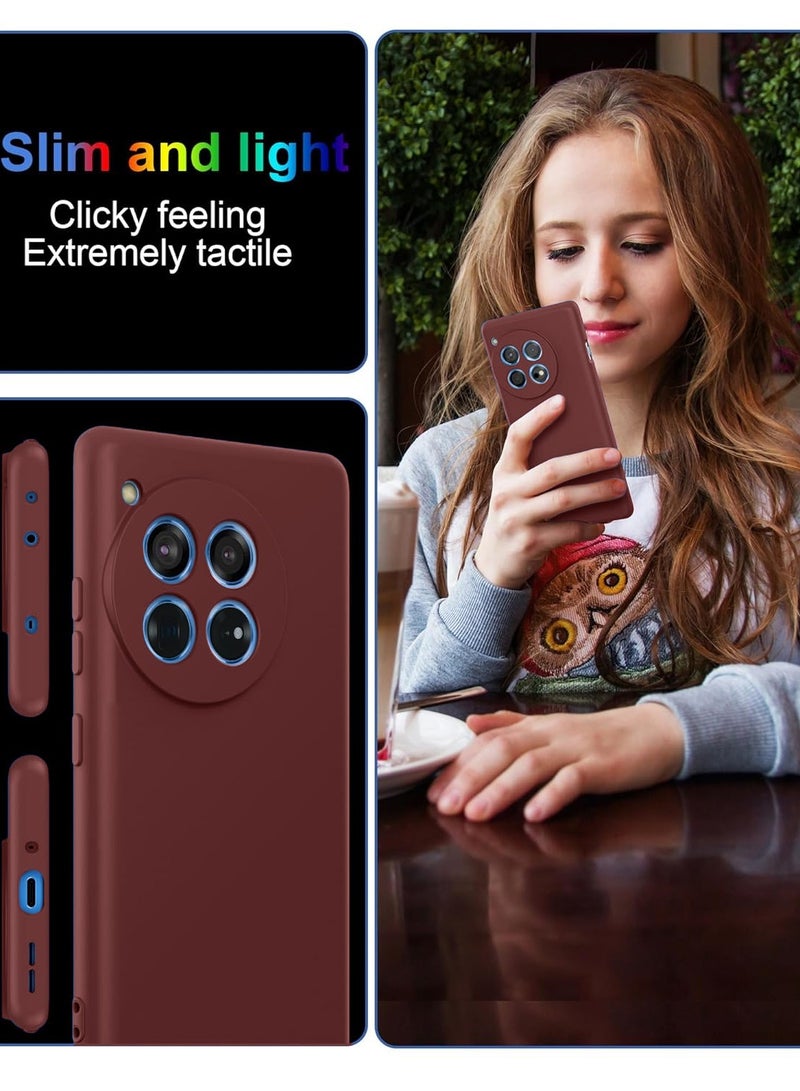 Wtech Soft Liquid Silicone Case Cover For Oneplus 12 5G 2023 Maroon - Image 3