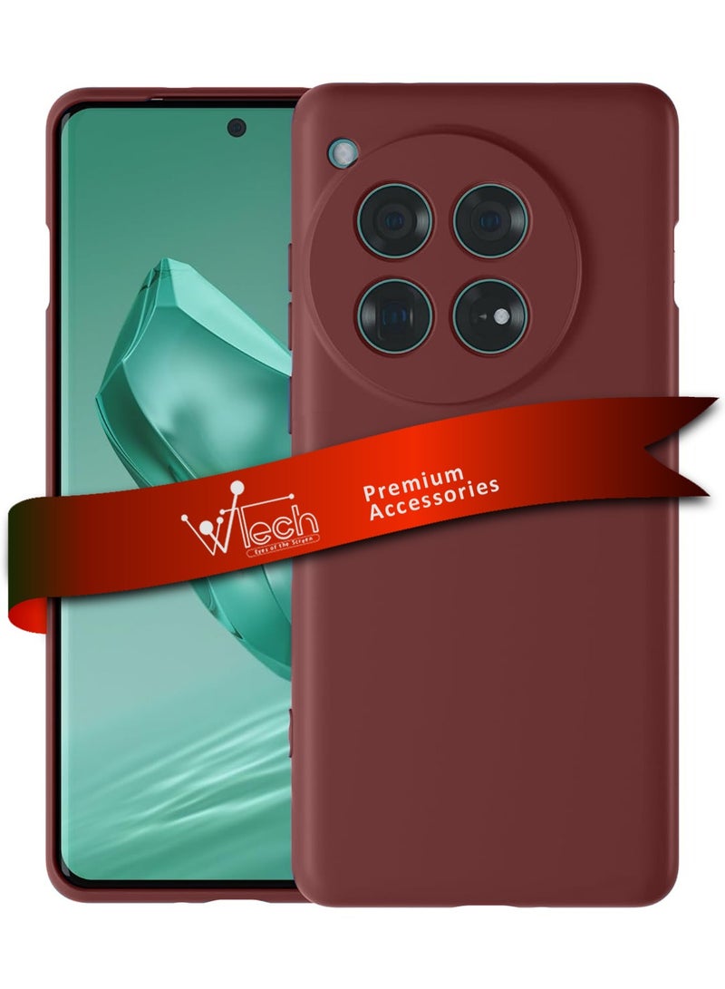 Wtech Soft Liquid Silicone Case Cover For Oneplus 12 5G 2023 Maroon - Image 1