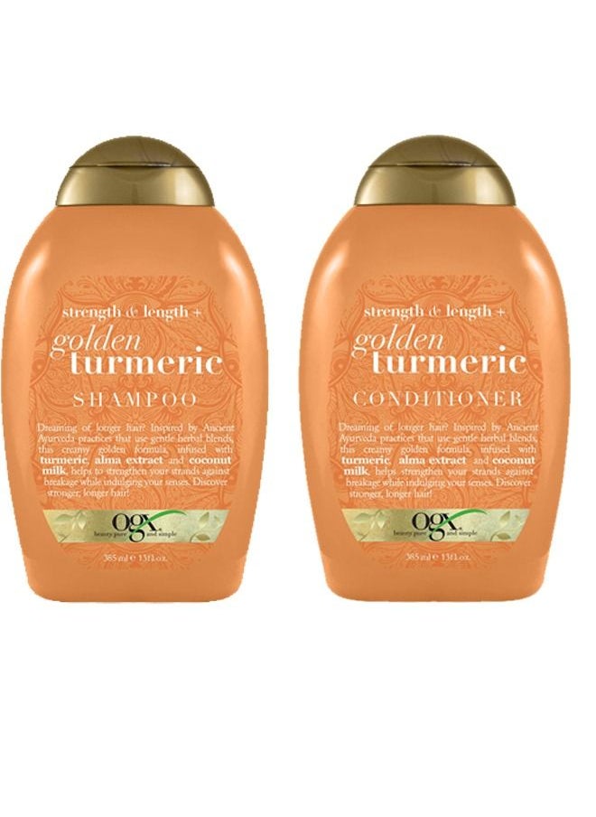 Ogx Strength Length Golden Turmeric Shampoo and Conditioner