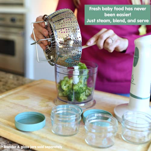 Sage Spoonfuls Baby Food Steamer Basket, Stainless Steel, Collapsible Steamer Basket for Baby Food, Vegetables & Fruit, Dishwasher Safe, Baby Food Cooker - Image 3