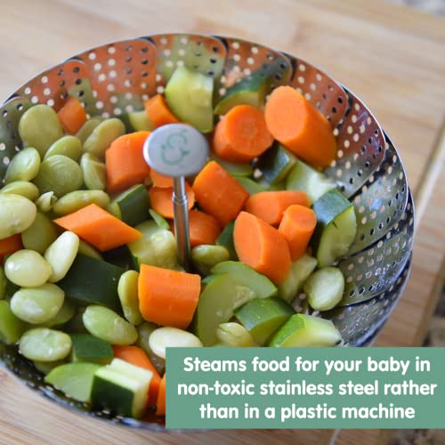 Sage Spoonfuls Baby Food Steamer Basket, Stainless Steel, Collapsible Steamer Basket for Baby Food, Vegetables & Fruit, Dishwasher Safe, Baby Food Cooker - Image 2