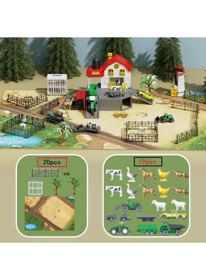 Farm 41 Pcs Animal Toy Set With Barn Play House Educational For Kids - Image 1
