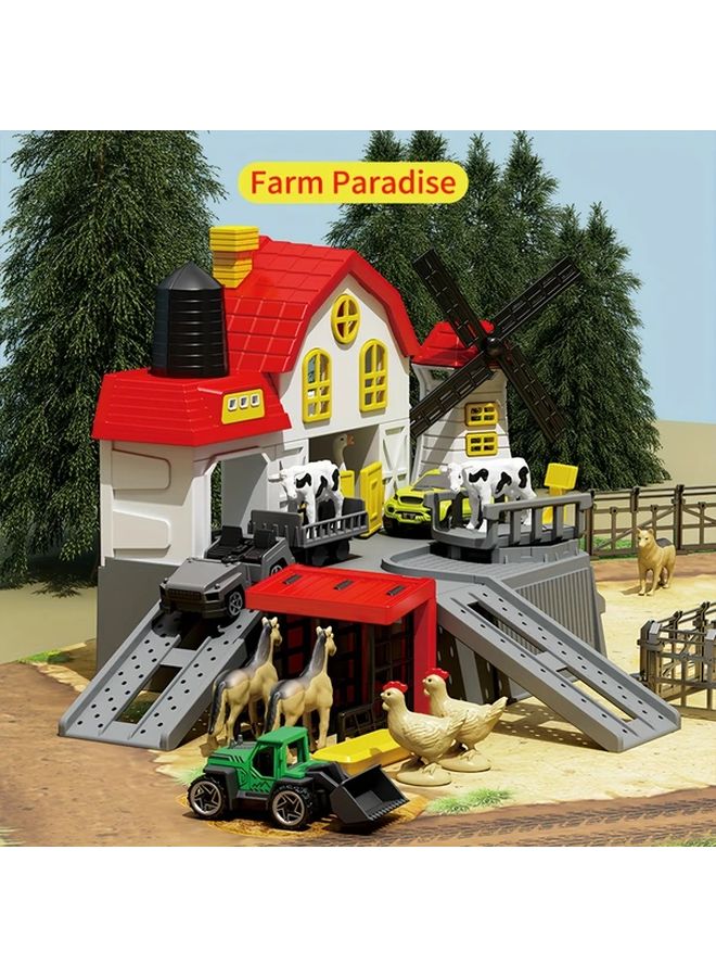 Farm 41 Pcs Animal Toy Set With Barn Play House Educational For Kids - Image 3