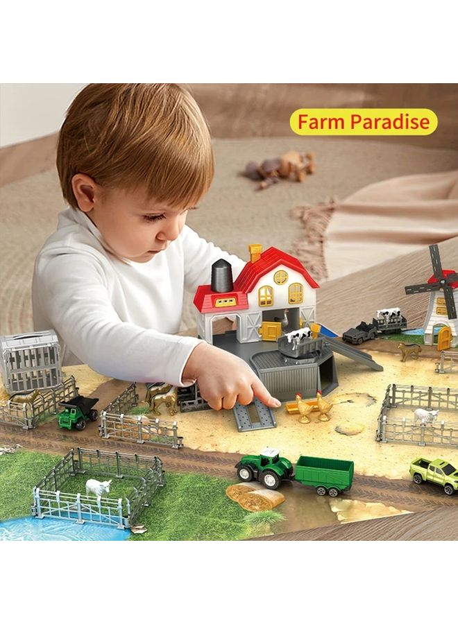 Farm 41 Pcs Animal Toy Set With Barn Play House Educational For Kids - Image 2