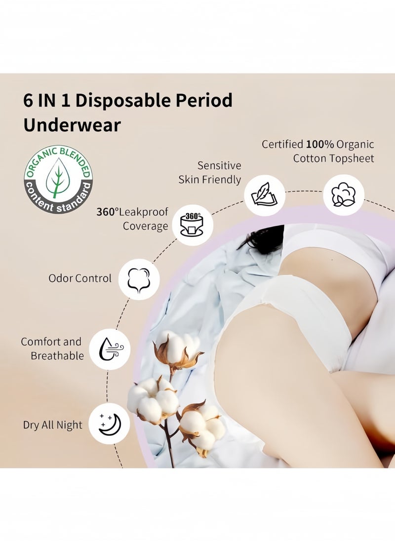 Lesha 42 Counts Overnight Period Panties, High Absorbency Cotton Covered Overnight Comfort, Discreet and Leakproof for Period, Postpartum, and Incontinence  - Image 3
