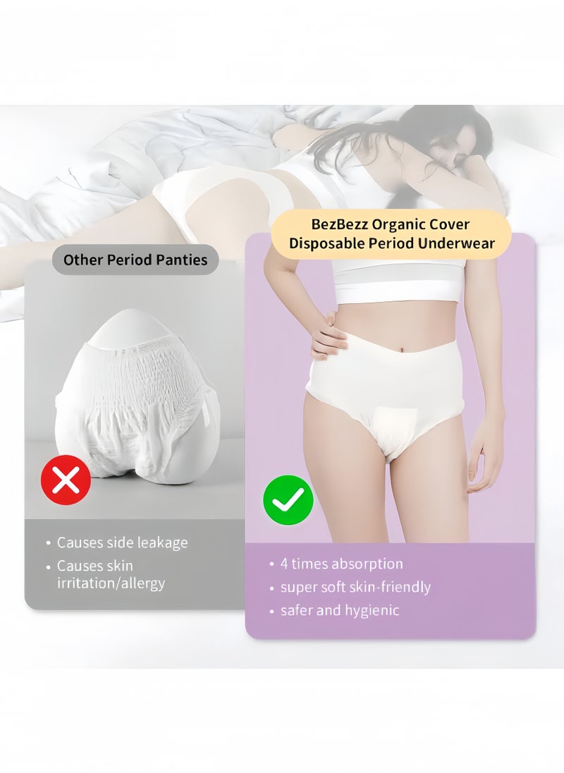 Lesha 42 Counts Overnight Period Panties, High Absorbency Cotton Covered Overnight Comfort, Discreet and Leakproof for Period, Postpartum, and Incontinence  - Image 4