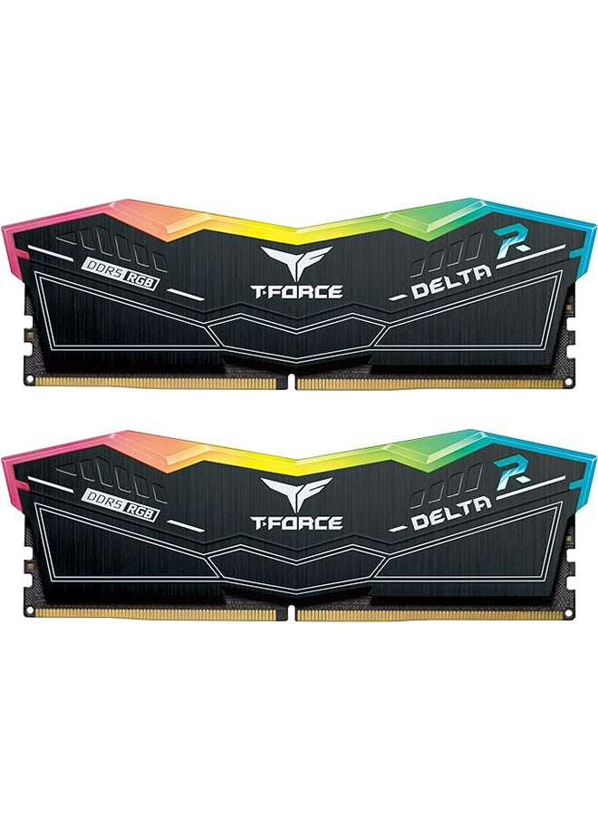 TeamGroup - TeamGroup 64GB(2x32GB) DDR5 RGB Gaming RAM, up to 6000MHz, Intel XMP 3.0 & AMD Expo Compatible Desktop Memory Module | Black - Image 1