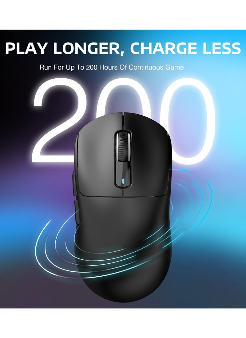 Attack Shark - X3 Lightweight Wireless Gaming Mouse with Tri-Mode 2.4G/USB-C Wired/Bluetooth,Up to 26K DPI, PAW3395 Optical Sensor,Kailh GM8.0 Switch,5 programmable Buttons for PC/Win/Mac(Black) - Image 1