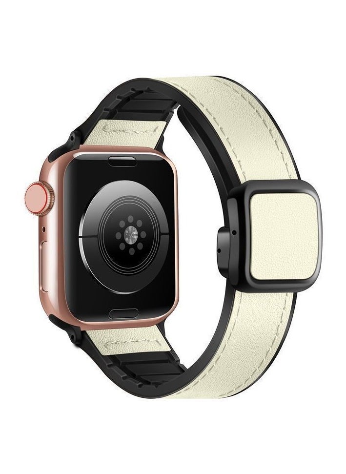 FITME - Leather Silicone Band With Folding Magnetic Clasp For Apple Watch 38/40/41mm - Image 1