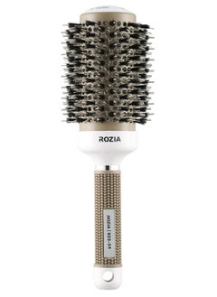 Rozia Pro Hair Combs For Women Round Brush For Blow Drying With Natural Boar Bristle, Professional Round Hair Brush For Hair Styling, Drying, Healthy Hair And Add Volume (54 Mm)  - Image 1