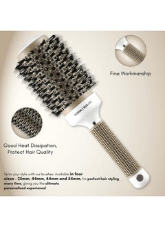 Rozia Pro Hair Combs For Women Round Brush For Blow Drying With Natural Boar Bristle, Professional Round Hair Brush For Hair Styling, Drying, Healthy Hair And Add Volume (54 Mm)  - Image 4