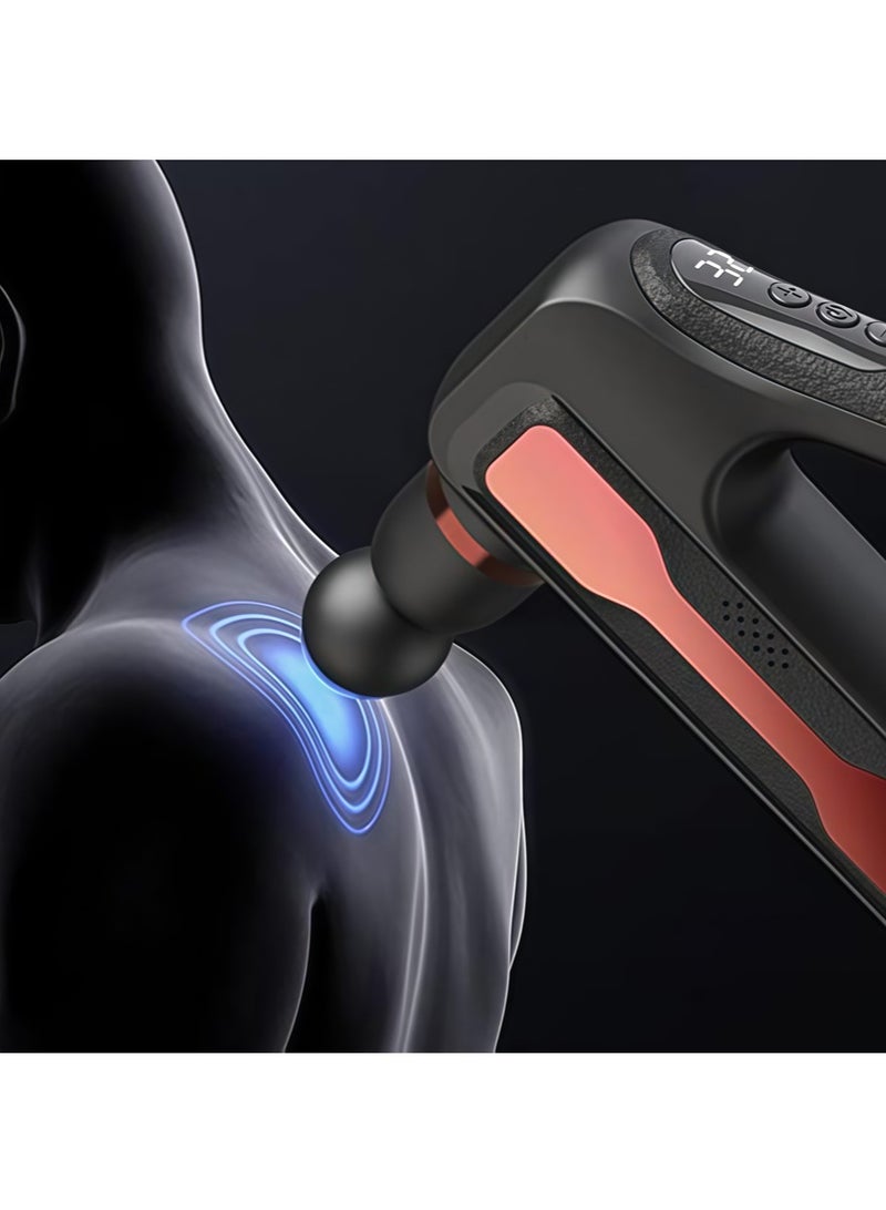 Triangular fascia gun, electric LCD muscle massage gun with 8 replaceable massage heads, 32 levels of vibration adjustment, for deep tissue muscle massage - Image 5