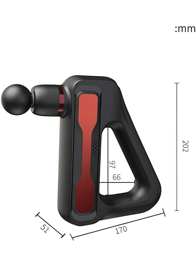Triangular fascia gun, electric LCD muscle massage gun with 8 replaceable massage heads, 32 levels of vibration adjustment, for deep tissue muscle massage - Image 2