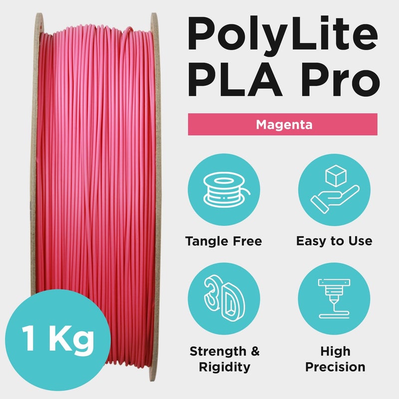 polymaker PLA PRO Filament 1.75mm 1kg, Tough & High Rigidity Magenta 3D Printing Filament, PolyLite PLA PRO 3D Printer Filament 1.75mm, Print with Most 3D Printers - Image 5