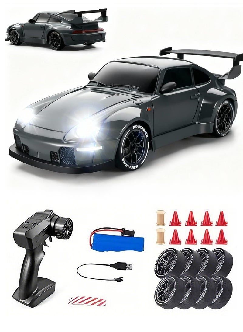 Paka Rabbit RC Drift Car, 1:24 Remote Control Car for Kids, 20KM/H 4WD High Speed RC Cars with LED Lights, Two Batteries, Extra Drifting Tires, Vehicle for Adults Boys Girls - Image 1