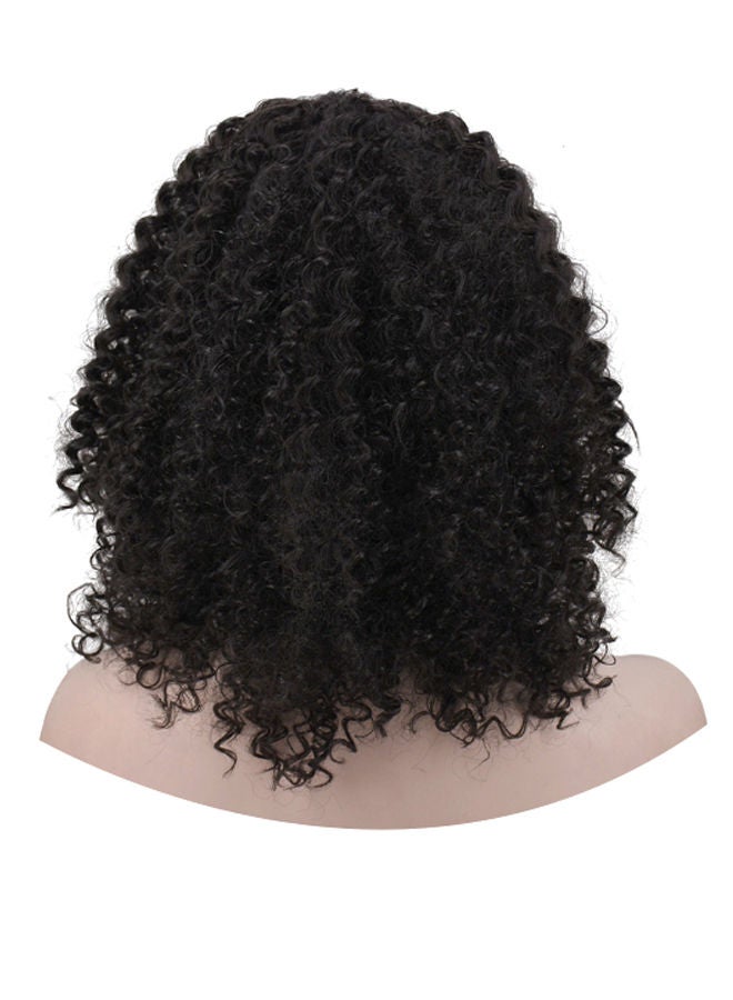NIBEMINENT Natural Human Curly Hair Wig Black 25.0x17.0x6.0cm - Image 2