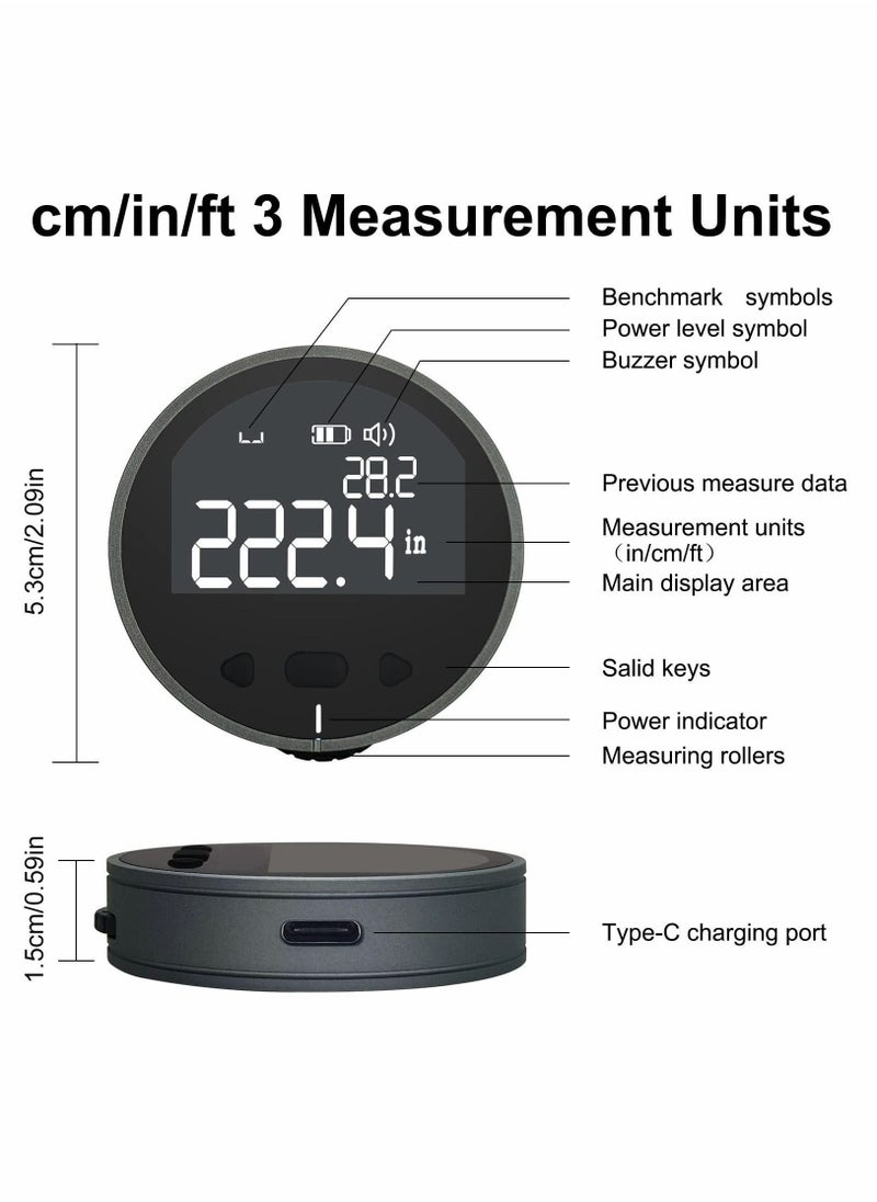 Y&D - Digital Measuring Tape with LED Display, 3 Kinds of Measurement Units, for Irregular Objects - Image 1