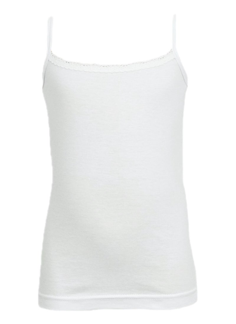 City Rose - Camisole Undershirt Girls Cotton White With Lace - Image 1
