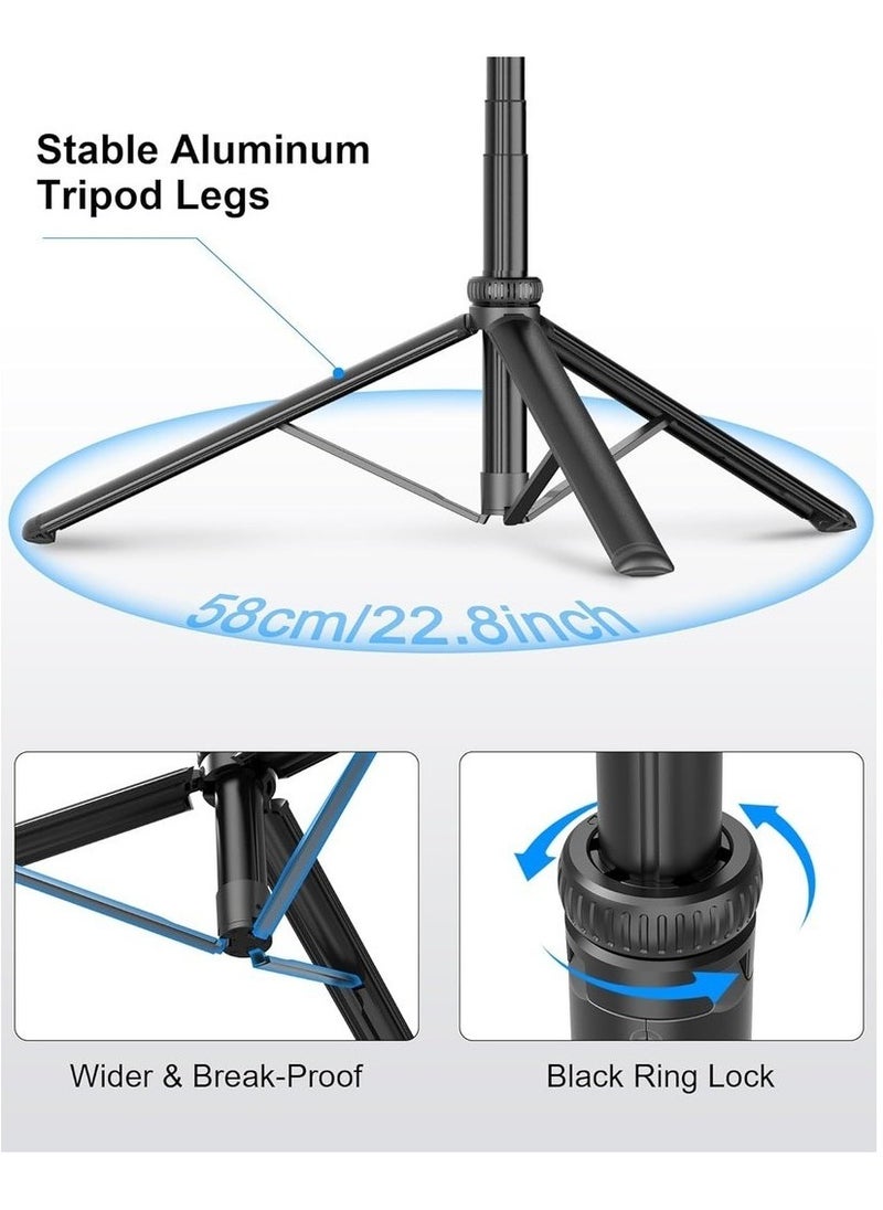 Generic - 2m Phone Tripod & Selfie Stick Anti-Shake Selfie Tripod With Balance Handle & Video Light All-in-1 Versatile Travel Tripod Compatible With IPhone/Android/Action Camera - Image 1