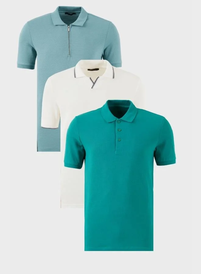 Buratti  Buratti Cotton Regular Fit 3-Pack Polo Collar T-Shirt Men's Polo Collar T-Shirt 59029641527S3 for Men | Best Price UAE