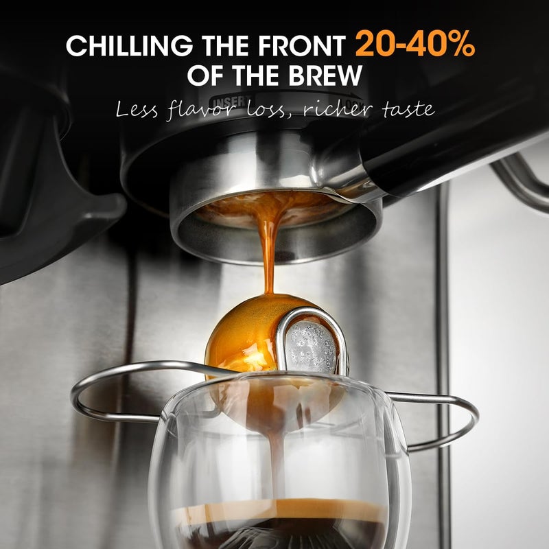 AIEVE 2 Pack Espresso Cooling Ball, Stainless Steel Frozen Ice Rock for Coffee, Espresso Accessories Extract Brew Chilling Tool Chiller Gift for Birthday, Valentine's Day, Christmas - Image 2
