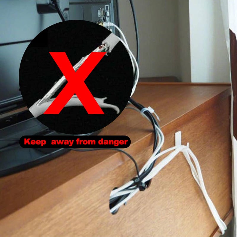 ايلان مجموعة إيلان من 30 قطعة من حلقات تثبيت الأسلاك المطاطية، غطاء فتحة سلك المكتب، حلقات تثبيت الكابلات الجدارية (3/4 بوصة، 1 بوصة) (أسود + أصفر + أبيض) - Image 4