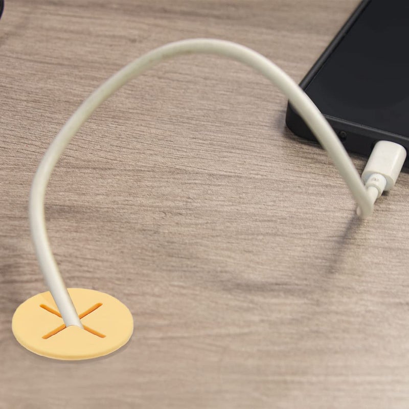 ايلان مجموعة إيلان من 30 قطعة من حلقات تثبيت الأسلاك المطاطية، غطاء فتحة سلك المكتب، حلقات تثبيت الكابلات الجدارية (3/4 بوصة، 1 بوصة) (أسود + أصفر + أبيض) - Image 5