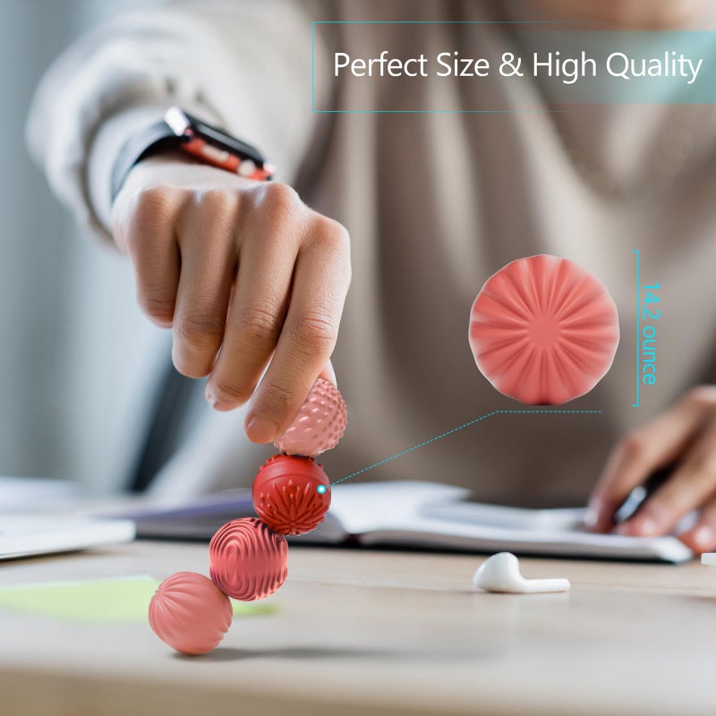 luckdoor Silicone Magnetic Balls Fidget Toys for Adults & Teens,4PCS Stress Relief Sensory Toys for Autism ADHD Anxiety,Fun Textures Gadgets,Office Desk Toy,Stocking Stuffers for Men Women Teen Gifts - Image 5